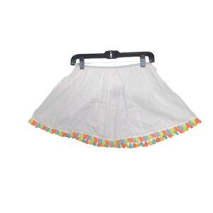 Cat & Jack XL White Skirt With Colorful Tassels Trim Girls 14/16 Lightweight